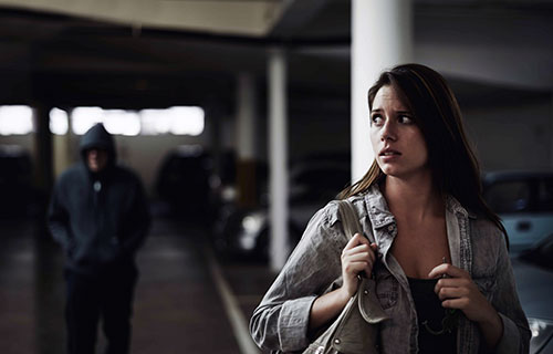 Woman Being Stalked In A Parking Garage
